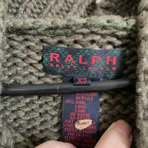 ***Ralph Lauren Vintage Army Green Wool Blend Knit Hoodie Sweater thumbnail 3