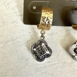 Chico’s Allison mixed charm hoop earrings thumbnail 2