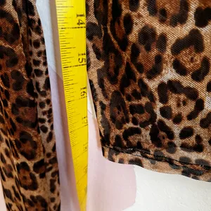Mesh‎ Leopard Print Top, Soft Grunge Indie Sleaze Mall Goth 2000s Small thumbnail 4
