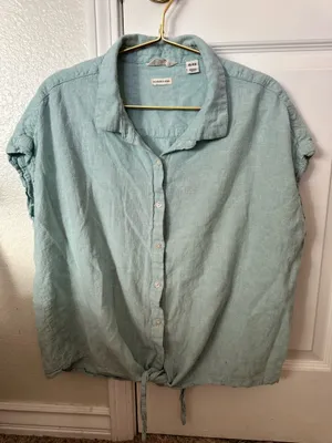 Weatherproof Vintage washable linen top. Airy, vacation, Spring, Summer, coastal thumbnail 1