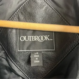 Outbrook 100% leather black full zip jacket women’s size large thumbnail 2