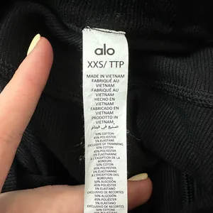 Alo Micro Corduroy High-Waist Winter Break Flare Pants Size XXS in Black thumbnail 5