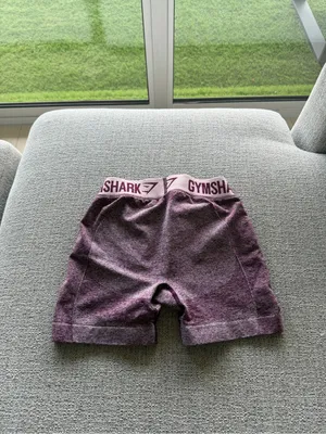 Gymshark Marled Purple‎ Women’s Bike Shorts with Branded Waistband thumbnail 2
