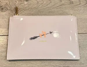 Kate Spade Pink Patent Faux Leather Bridal Pencil Pouch‎ Hearts Arrow thumbnail 1