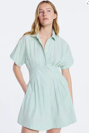 Free Assembly Striped Corset Mini Shirtdress thumbnail 1