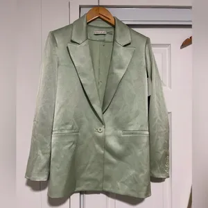 Alice + Olivia $495 Denny Single Breasted Green Tea Blazer Size‎ 4 thumbnail 2