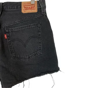 Levis 501 High Waist Cut Off Jean Shorts Size 29 Black thumbnail 6