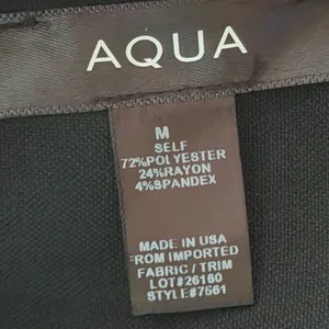 AQUA Black Square Neck Pleated Drop Waist Mini Dress Sleeveless Size Medium NEW thumbnail 4