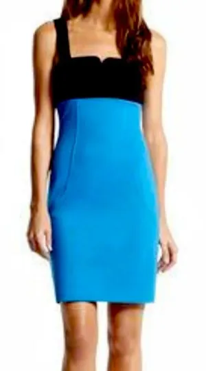 Derek Lam For‎ Design Nation Blue Black Colorblock Sleeveless Bodycon Dress thumbnail 1