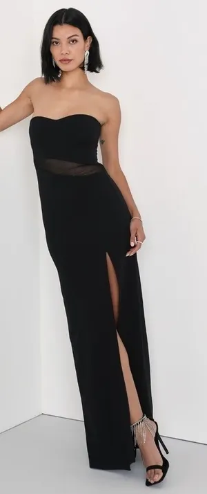 LULU's Sexy Prom Wedding Modern Chic Mermaid Maxi Dress thumbnail 1