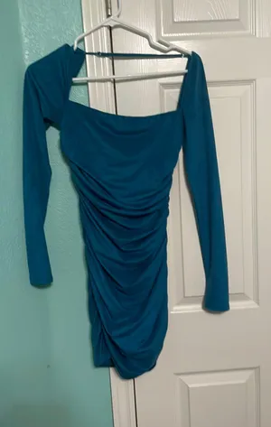 Lucy in the Sky Suede Turquoise Dress thumbnail 2