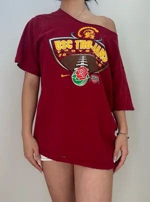 USC Trojans Nike Football Off The Shoulder Tee thumbnail 1