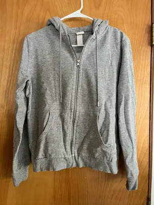 H&M Zip-Up Hoodie Grey thumbnail 1
