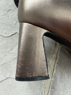 JEFFREY CAMPBELL Jerema Boot In Pewter Square Toe Flared Heel Ankle Zip Up thumbnail 10