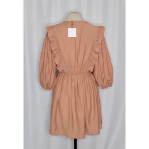 NWT!! ZARA Marsala Guipure Lace Ruffled Mini Dress Blogger Favorite Medium thumbnail 8