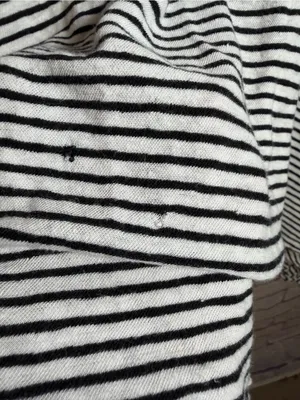 We The‎ Free Womens medium Black white stripe Short Sleeve Asymmetrical shirt thumbnail 6