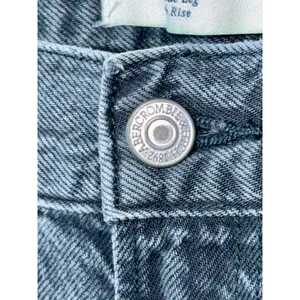 Abercrombie & Fitch The Wide Leg High Rise Black Denim Jeans Womens 26 S Short thumbnail 5