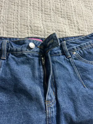 Edikted Dark blue Denim Cutoff Skort With Pink Tag thumbnail 4