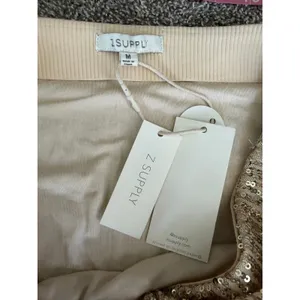 Mini Skirt Z Supply Ciera Champagne Sequin Mini Skirt Size Medium Party Glam NEW thumbnail 5