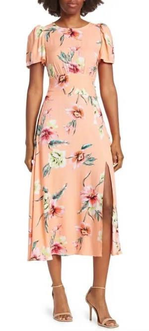 Revolve AFRM Jamie Floral Open Back cut out midi Dress thumbnail 1