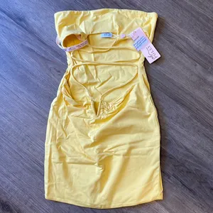 Oh Polly Yellow cut out mini dress! thumbnail 2