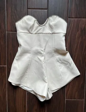 PrettyLittleThing cream diamante detail playsuit Romper size 2 NWT thumbnail 4