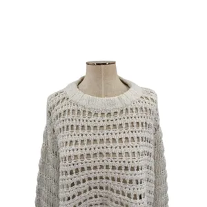 Free People Caught Up Crochet Bell Sleeve Crop‎ Sweater Boho Womens Size Small thumbnail 4