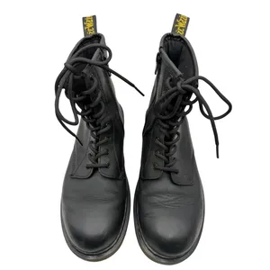 Dr. Martens Junior Softy Leather Boots Women 7 Black Side Zip Lace Up Combat thumbnail 4