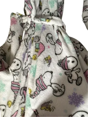 Peanuts Snoopy Holiday Fleece Robe Pink Winter Snoopy Sleepwear 1X NWT thumbnail 6