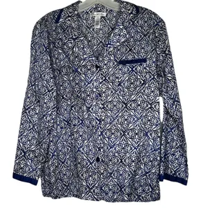 Oscar de la Renta Two Piece Pajama‎ Set White thumbnail 2