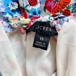 NWT J. Crew Floral Farmers Market Ladybug Print Midi Tiered Dress Size 0 | XS thumbnail 8