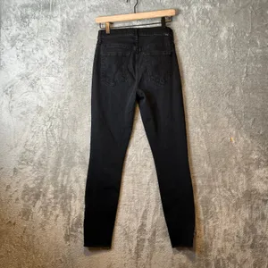 Mother The Stunner Double Zip Ankle Step Fray‎ Jeans in Not Guilty Black Sz 27 thumbnail 2
