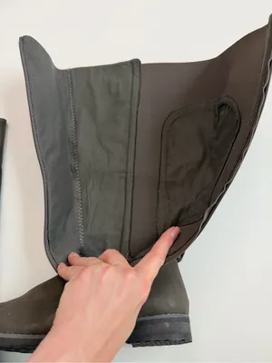 Torrid Boots Strappy Knee Faux Oil Suede Leather Buckles Tall Extra Wide Grey thumbnail 6