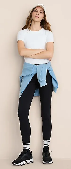 Lou & Grey Sporty Brushed Back Leggings Size L NWT High-Waist Leggings Classic thumbnail 1
