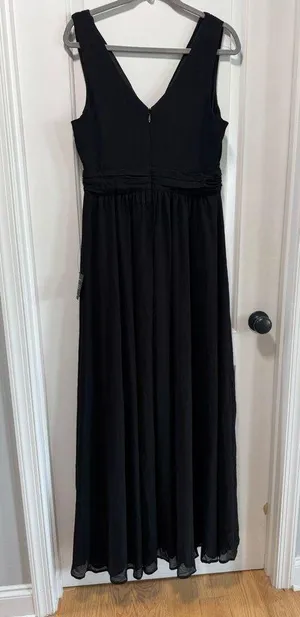 Lulus Thoughts of Hue NWT size Large Black Surplice Maxi Dress Formal Bridesmaid thumbnail 12
