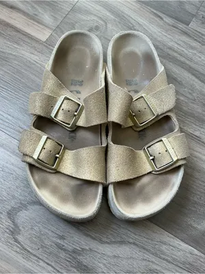 Birkenstock Arizona Sandals Gold Women Size 39 thumbnail 2