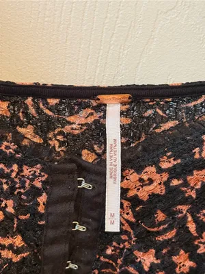 Free People Oh Baby Lace Corset Top in Black Combo thumbnail 5
