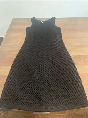 GAP Black Textured Sleeveless Midi Dress Sz M NWT thumbnail 2