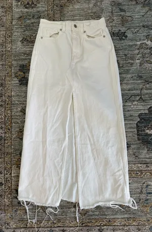 Madewell Denim Skirt White Midi thumbnail 1