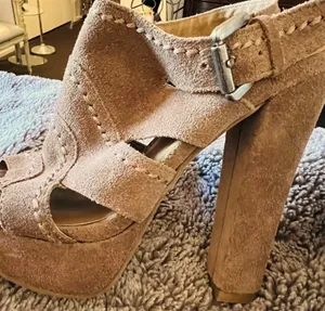 Steve Madden "Ricki" Boho Tan Suede Platform Sandals thumbnail 2