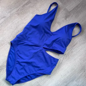 Fabletics One Piece Cutout Swim Suit Women’s XL Blue Summer Beach Vacation thumbnail 2