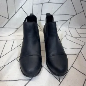 Sorel Evie Chelsea Boots Size 10 Black Leather Wedge Cap Toe NL4925-010 SEE PICS thumbnail 5