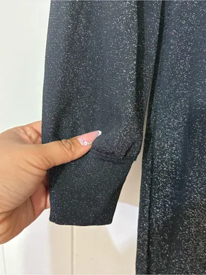 Savage X Fenty Sleep & Shine Hooded Jumpsuit Black Glitter Sz S Zip Front Lounge thumbnail 9