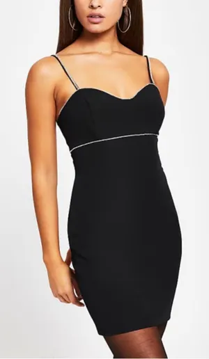River‎ Island Black Strappy Mini Dress thumbnail 1