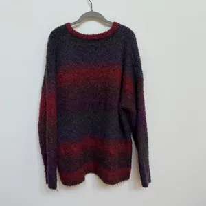 Natural Life XL Oversized Fuzzy V-Neck Sweater Burgundy Purple Wool Blend thumbnail 7