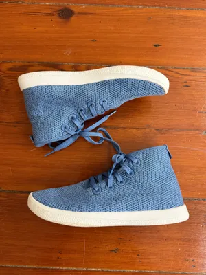 EUC Allbirds Tree Toppers High Top Blue Lightweight Sneakers Sz 7 💛🍄 thumbnail 2