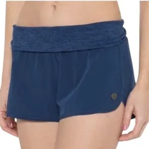 Prana Sunriver Board Swim Short Blue Womens M‎ UPF 50 Fold Over Waist Band NWT thumbnail 1