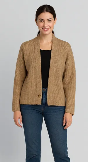 Maeve Anthropologie Womens Beige Cardigan Sweater One‎ Size thumbnail 1
