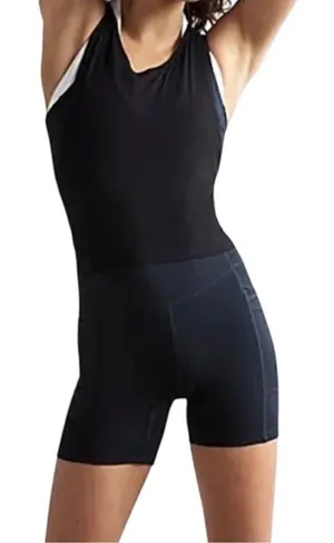 Free People Black Racerback Runner Runsie Athletic Onesie Romper XS NWOT thumbnail 1