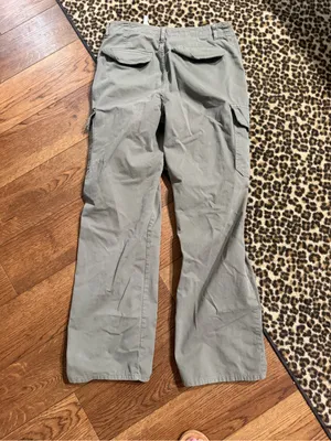 Zara 100% cotton Olive Cargo Pants sz 28/6 thumbnail 4